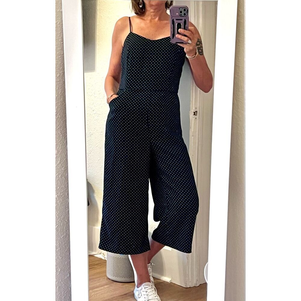 Classy & Fun Carolina Belle Montreal All in One Navy Blue & White polka dots 6